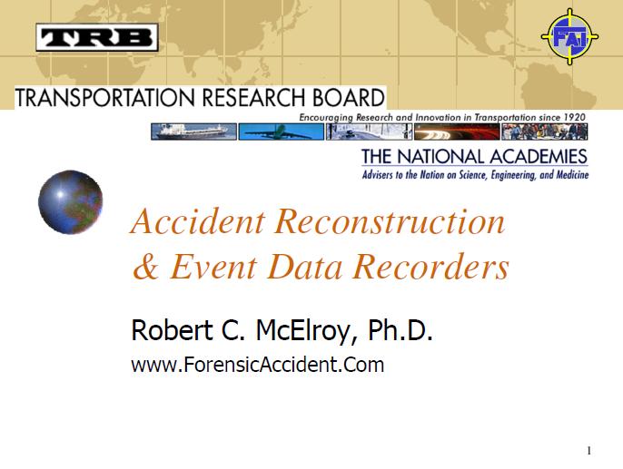 TRB Accident Reconstruction and EDR